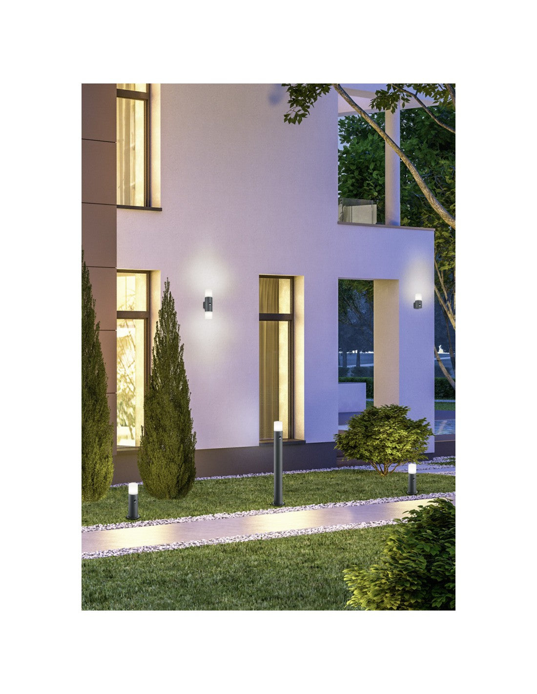 Hoosic 1xE27 Poteau Extérieur Avec Détecteur De Mouvement Anthracite H80 cm IP44 Trio Luminaire