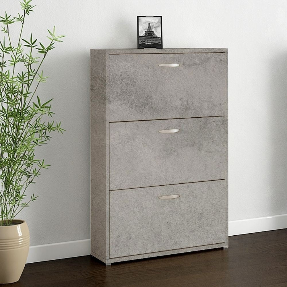 Range-chaussures 853430 3 portes pliantes double profondeur en pierre