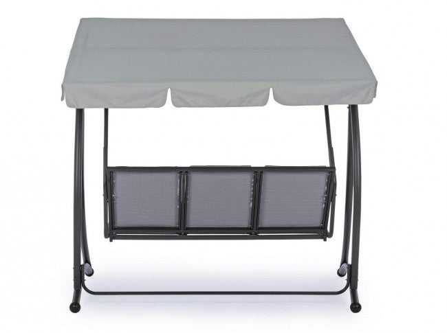 Balançoire trois places en acier Anthracite GRELY 190x120x h185 cm