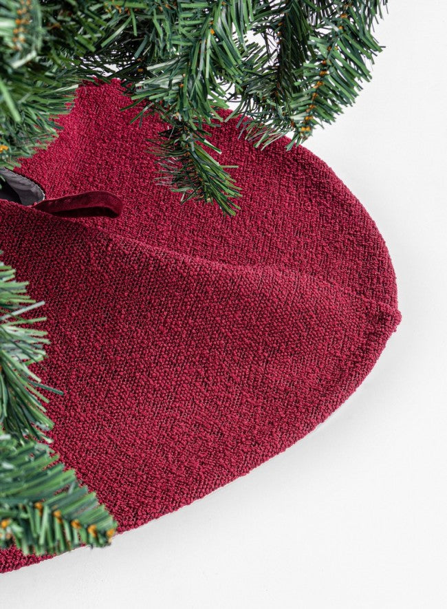 4x Cache-base pour arbre en peluche rouge D90