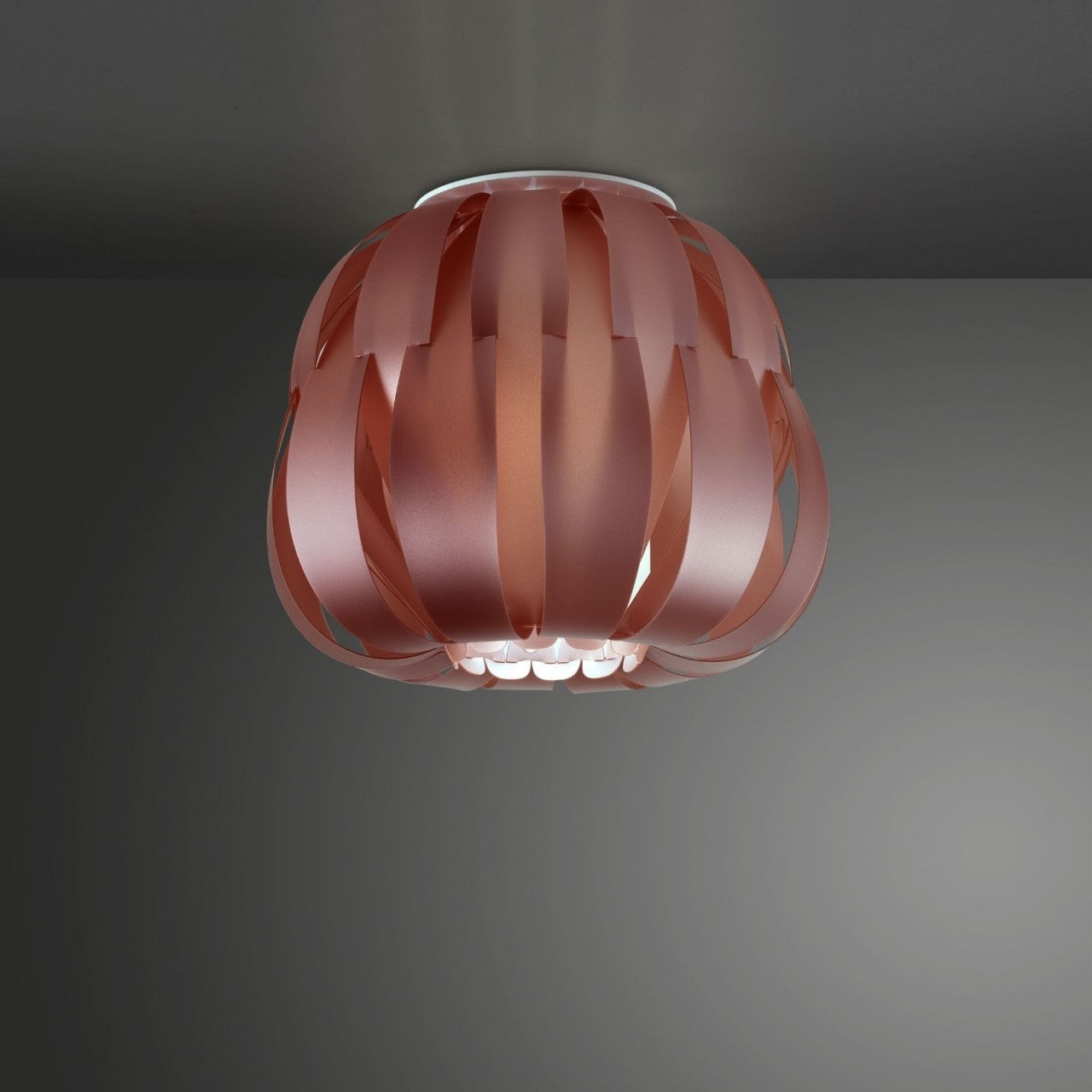 Plafonnier en métal rose cm. 42x33h