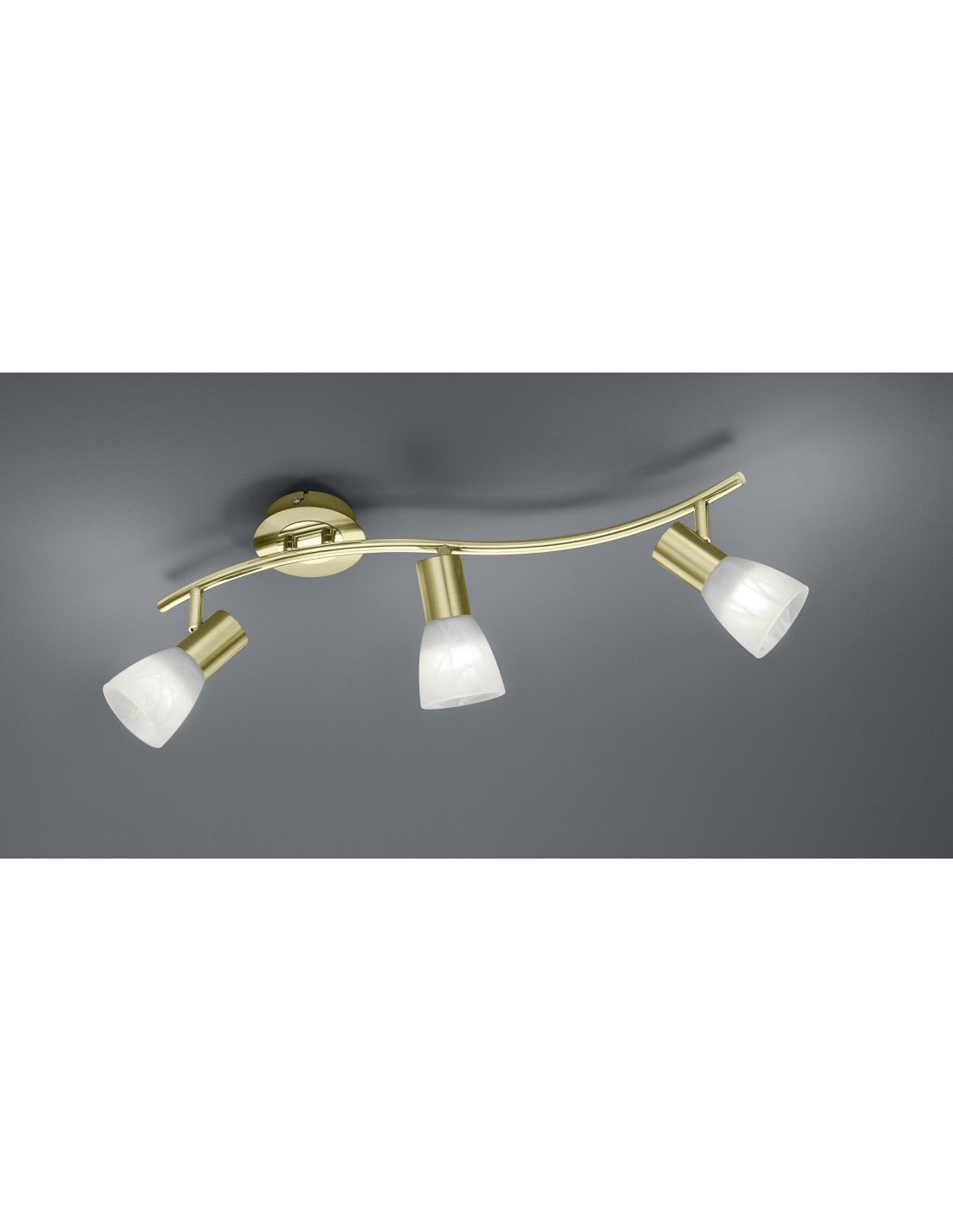 Spot de Plafond Orientable 3 Lumières Levisto Laiton Trio Lighting