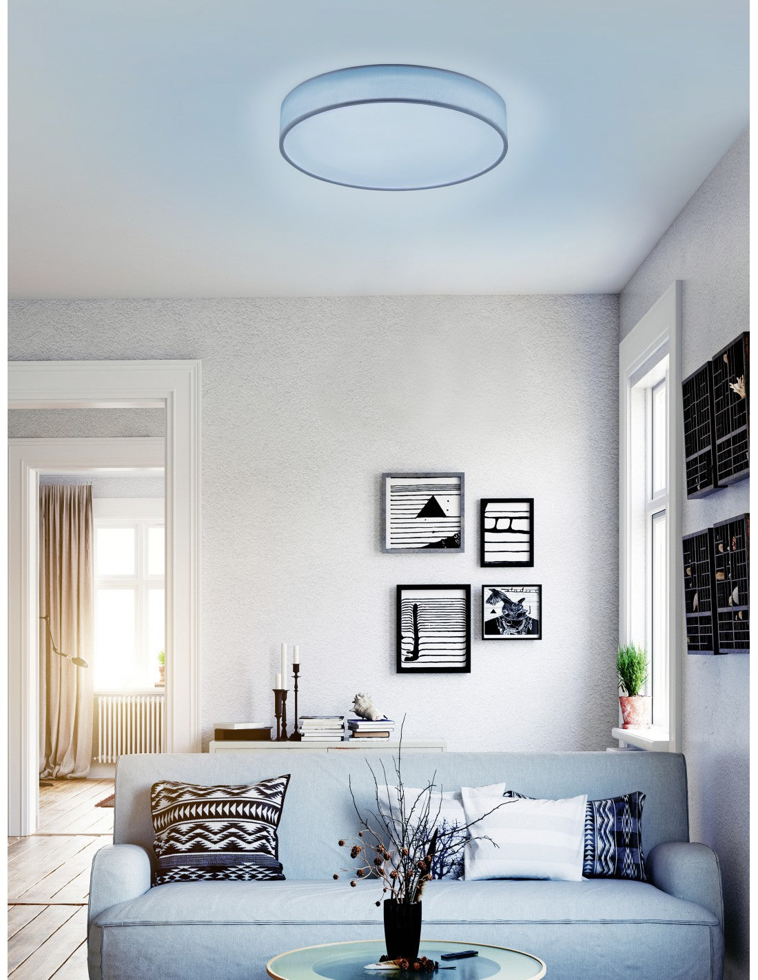 Plafonnier Moderne Wiz Led RGB Variateur Diamo Ø75 cm Trio Lighting