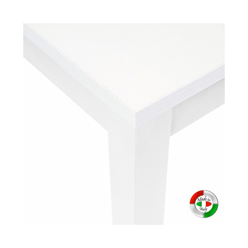 Table à manger en Frêne Blanc avec ouverture livre en bois mélaminé 90x90-180 cm