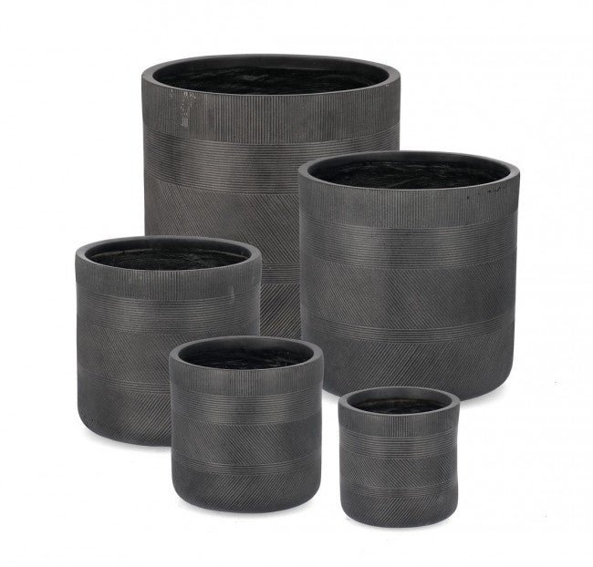 Set5 P.Vase Rigo Cil Anthracite