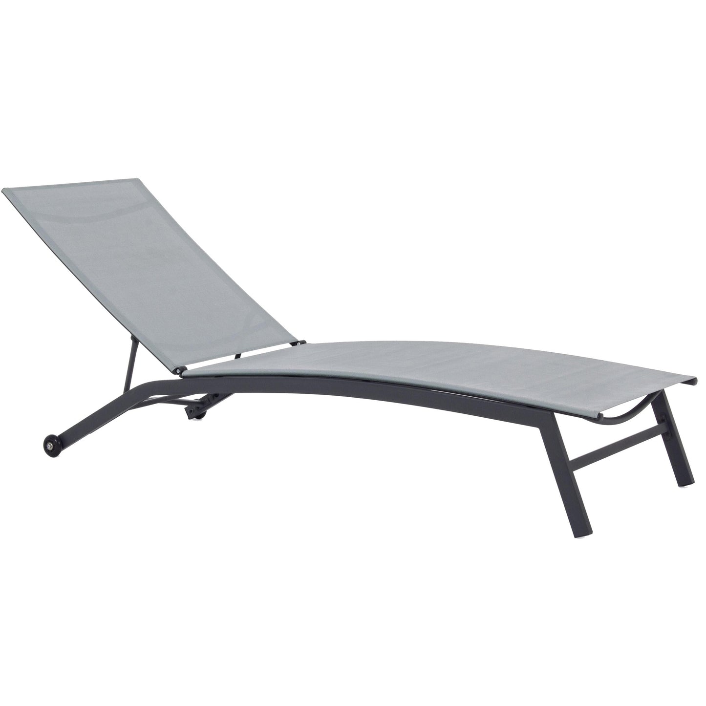 Transat d'extérieur gris 195 x 63 x 34h cm