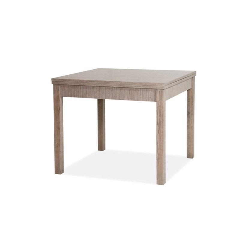 Table à manger Olmo qui s'ouvre comme un livre en bois mélaminé 90x90-180 cm