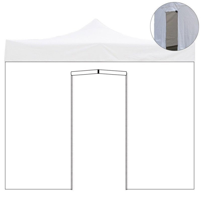 Couverture latérale pour tonnelle avec porte Blanc imperméable pour tonnelle pliable 300x600 cm