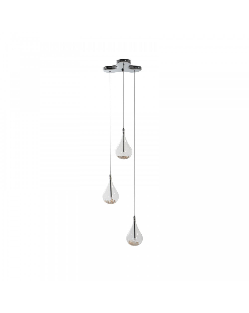 Suspension Perle STS en verre et métal rose