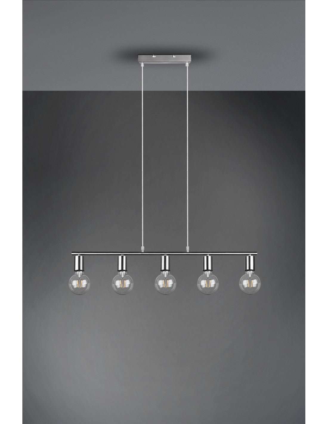 Suspension 5xE27 Vannes Nickel L82 cm Trio Lighting