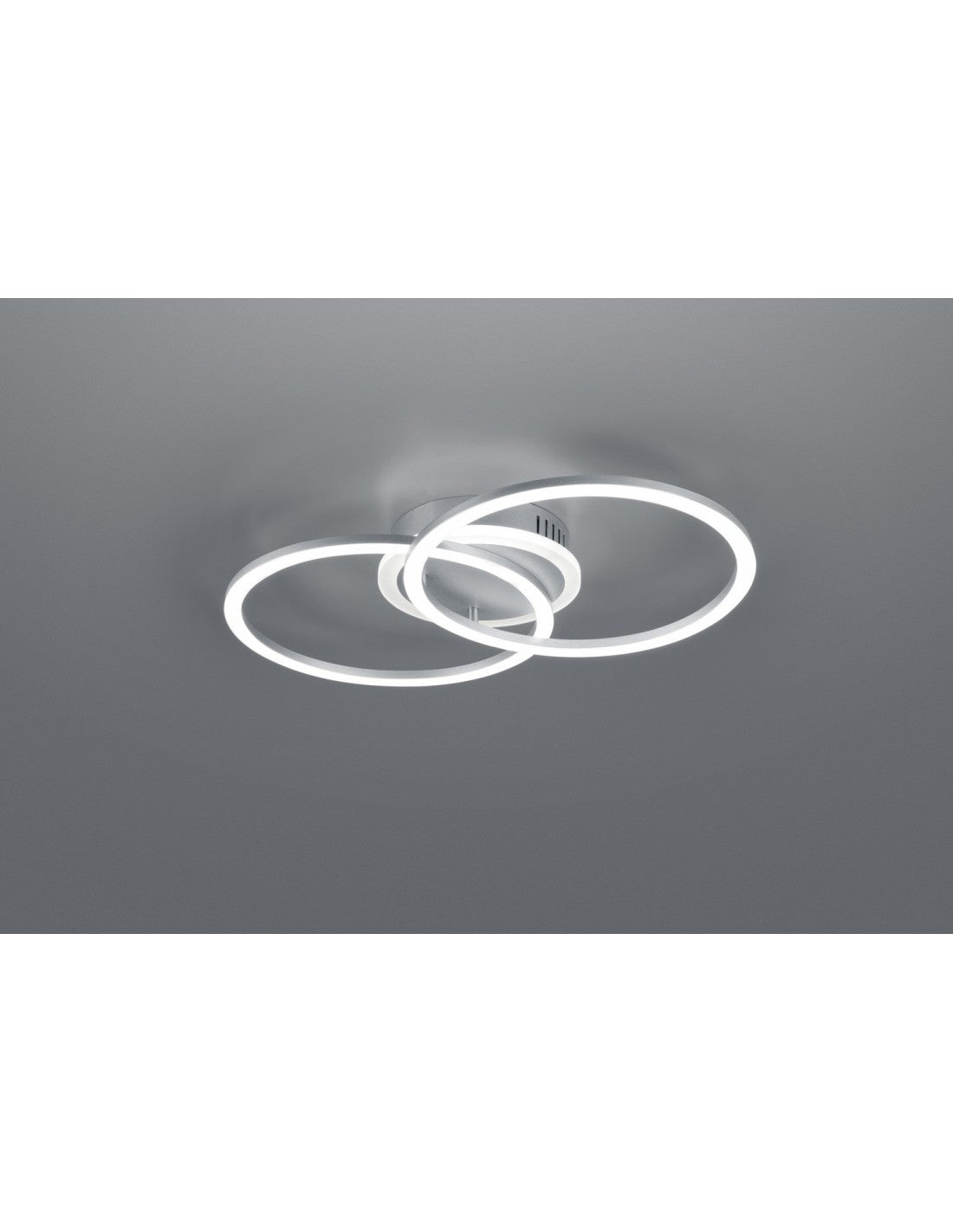 Plafonnier Venida Double Cercle Aluminium LED 25w Dimmable L50 cm Trio Lighting