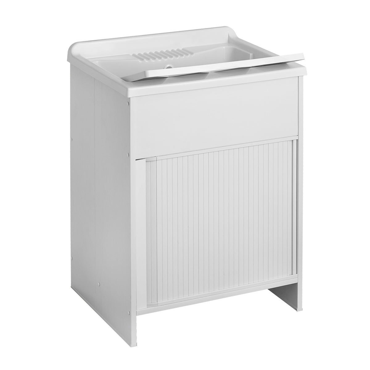 Évier extérieur avec meuble en plastique et ouverture à volet