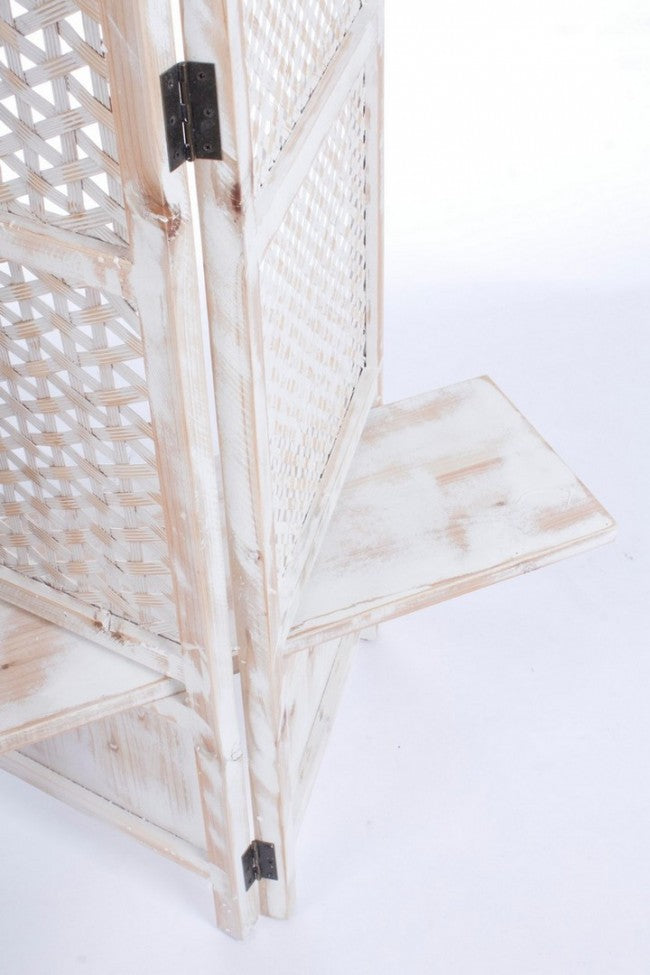 Paravent Intrex 3 portes style rustique avec étagères 180h cm