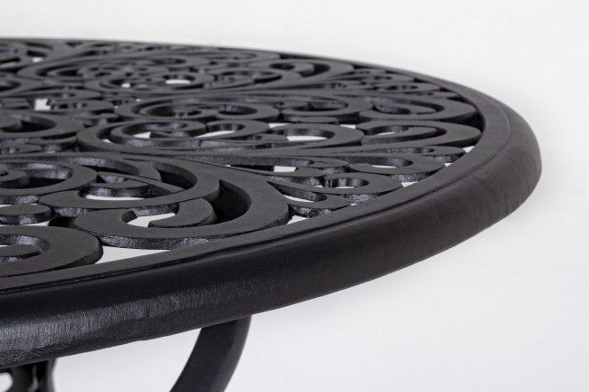 Table d'extérieur VICTORIA en aluminium anthracite diamètre 80 x h67 cm