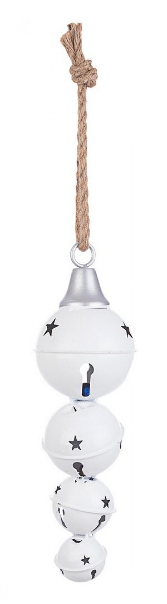 8x 4F Bell Met Pendentif Blanc Brillant