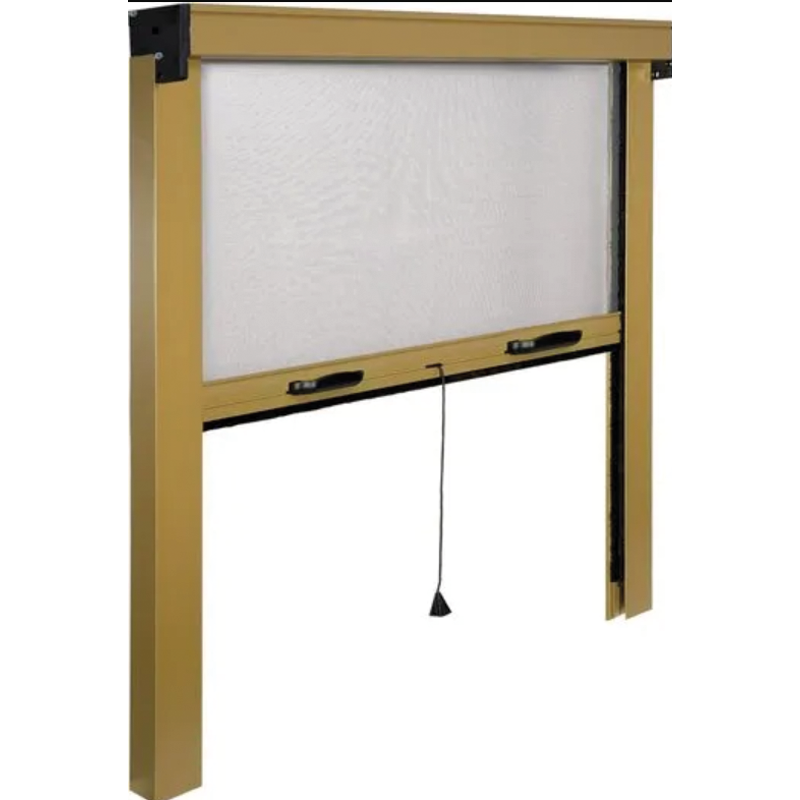 Moustiquaire à enroulement vertical pour fenêtre en aluminium 140x170 cm avec maille en fibre de verre blanche