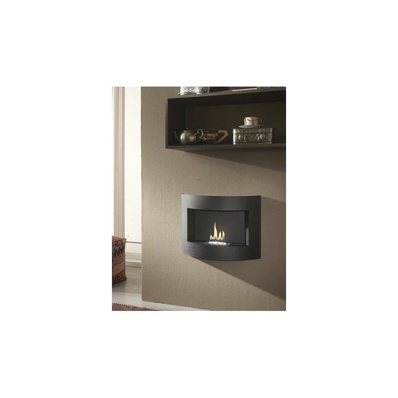 Biocheminée murale design au bioéthanol noire 63 x 15,5 xh 45 cm