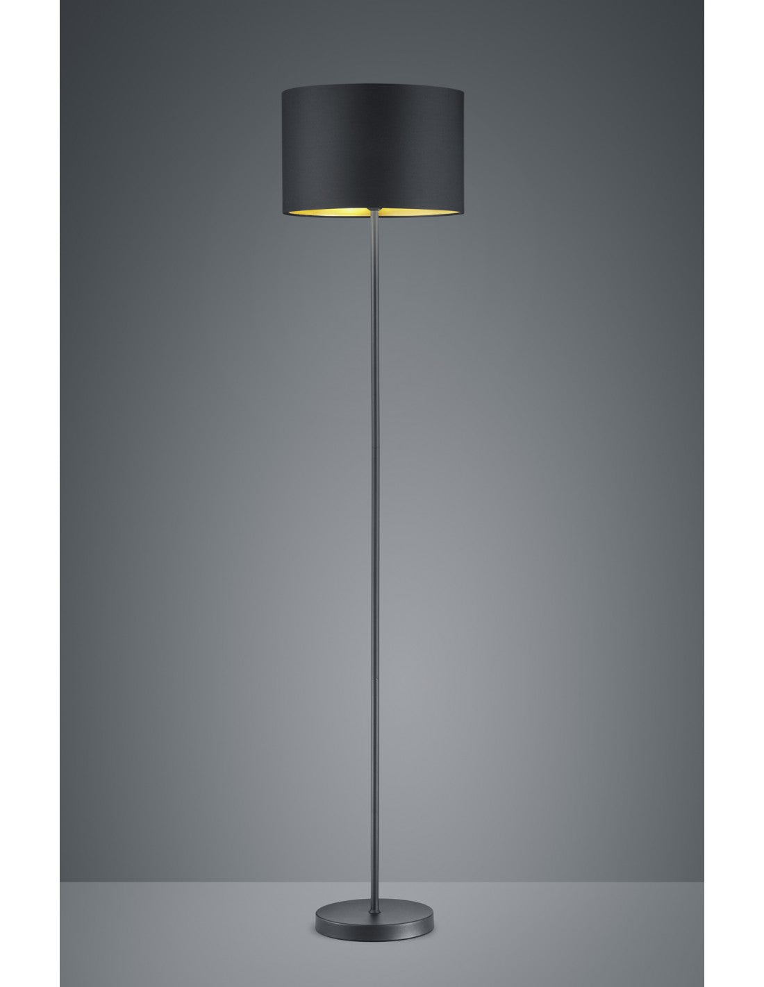 Lampadaire Hostel Métal Noir-Or H160 cm Ø35 cm Trio Lighting