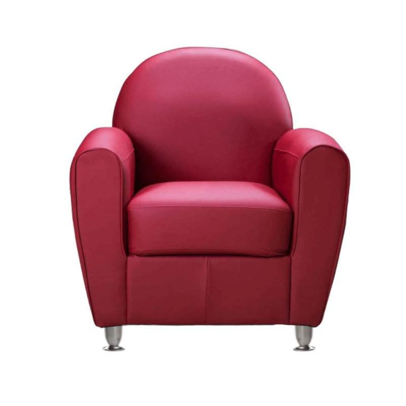Fauteuil Mary en éco-cuir bordeaux