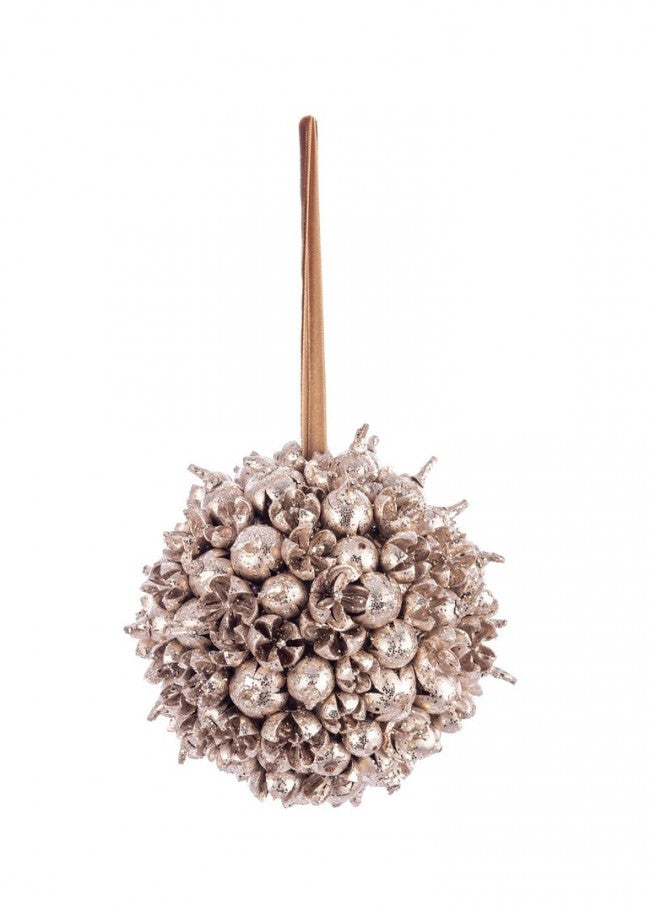 6x Décoration Sphérique Jilly Champagne D125