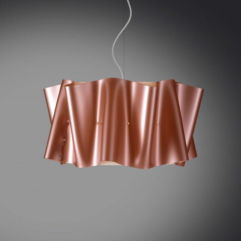 Lustre suspension FOLIO trois lumières avec abat-jour en cuivre diamètre 60x h32 cm