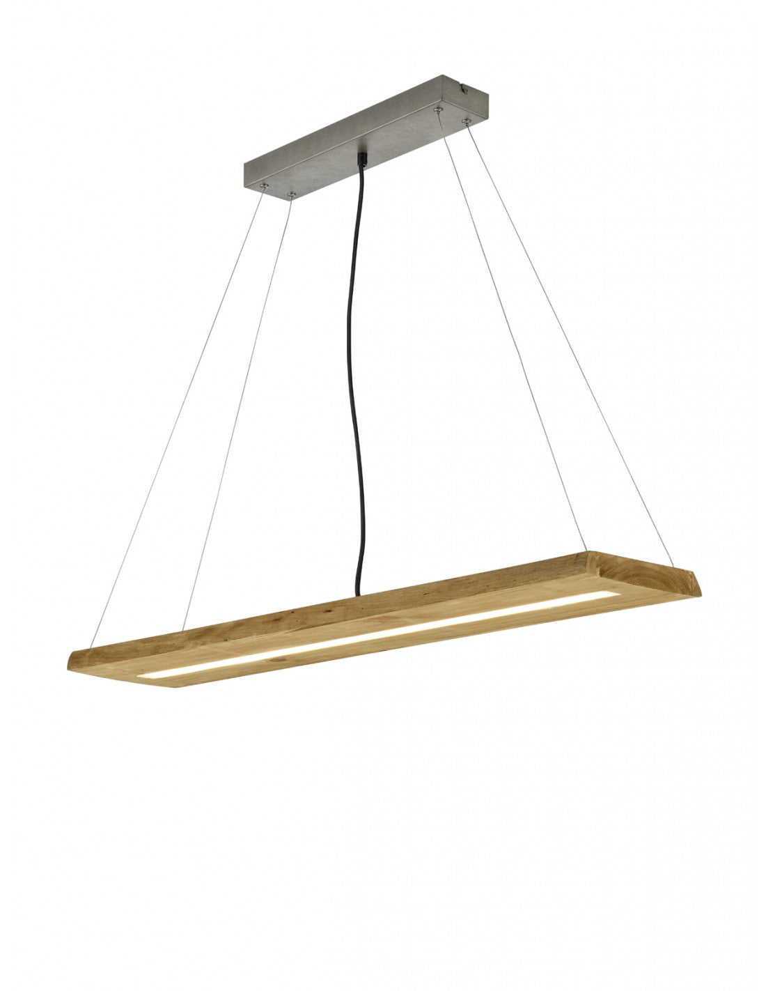 Luminaire Suspendu LED Brad Rectangulaire Bois Naturel Trio Lighting