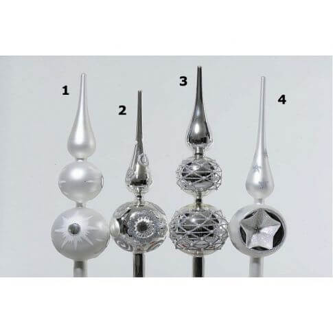 Pointe argentée de 31 cm avec décorations pailletées