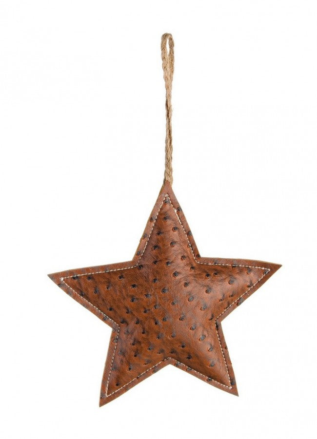 12x pendentif étoile marron doux