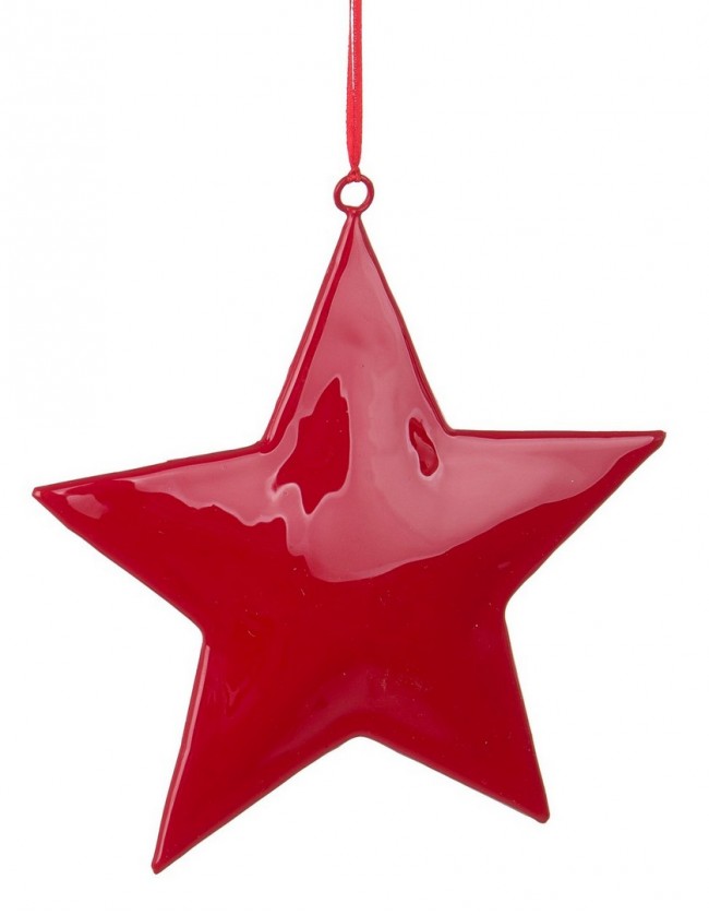 6x Pendentif Shyla Étoile Rouge 20X20