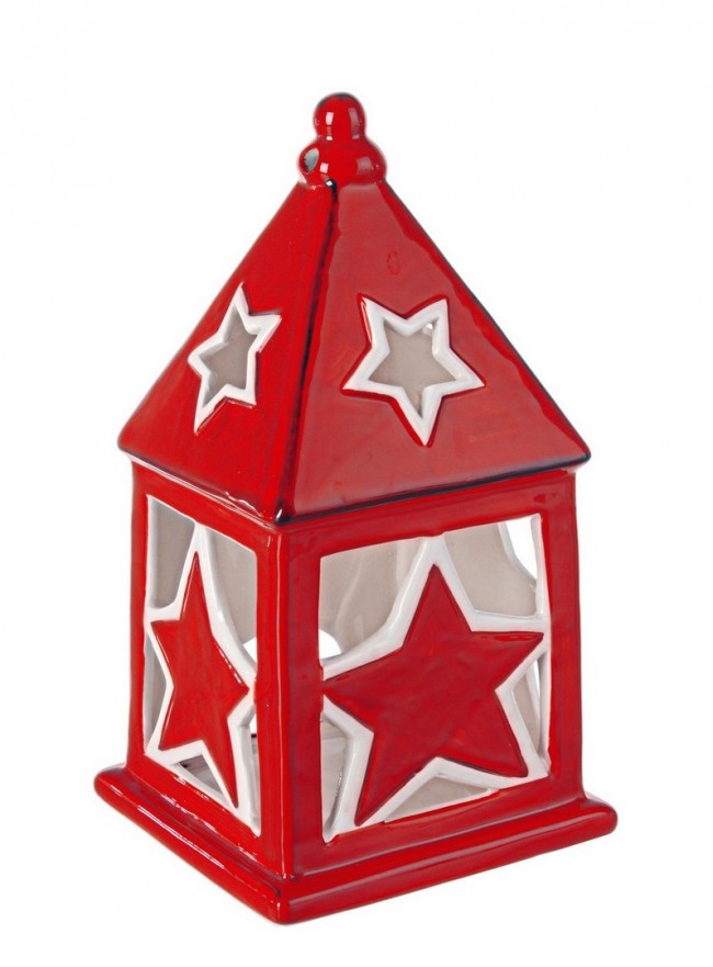 4x Bougie rouge étoile P.Blitzen