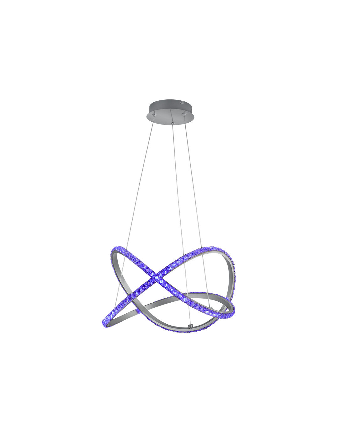 Suspension Moderne Rubin LED Dimmable RGB Effet Cristal Ø50 cm Trio Éclairage