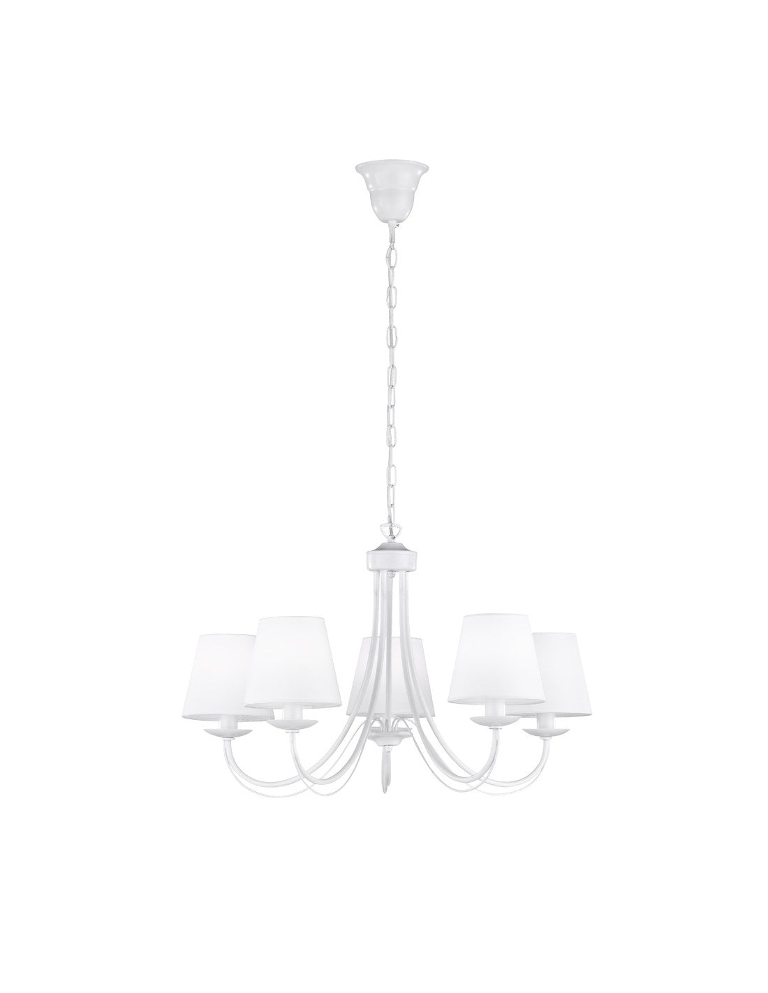 Lustre Blanc pour Salon 5 Abat-Jour Cortez Trio Lighting