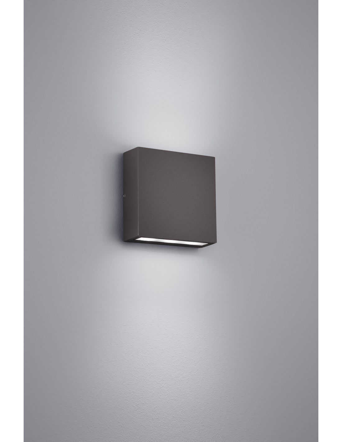 Applique Carrée Thames Led Double Émission IP54 Anthracite 14x14 cm Trio Lighting