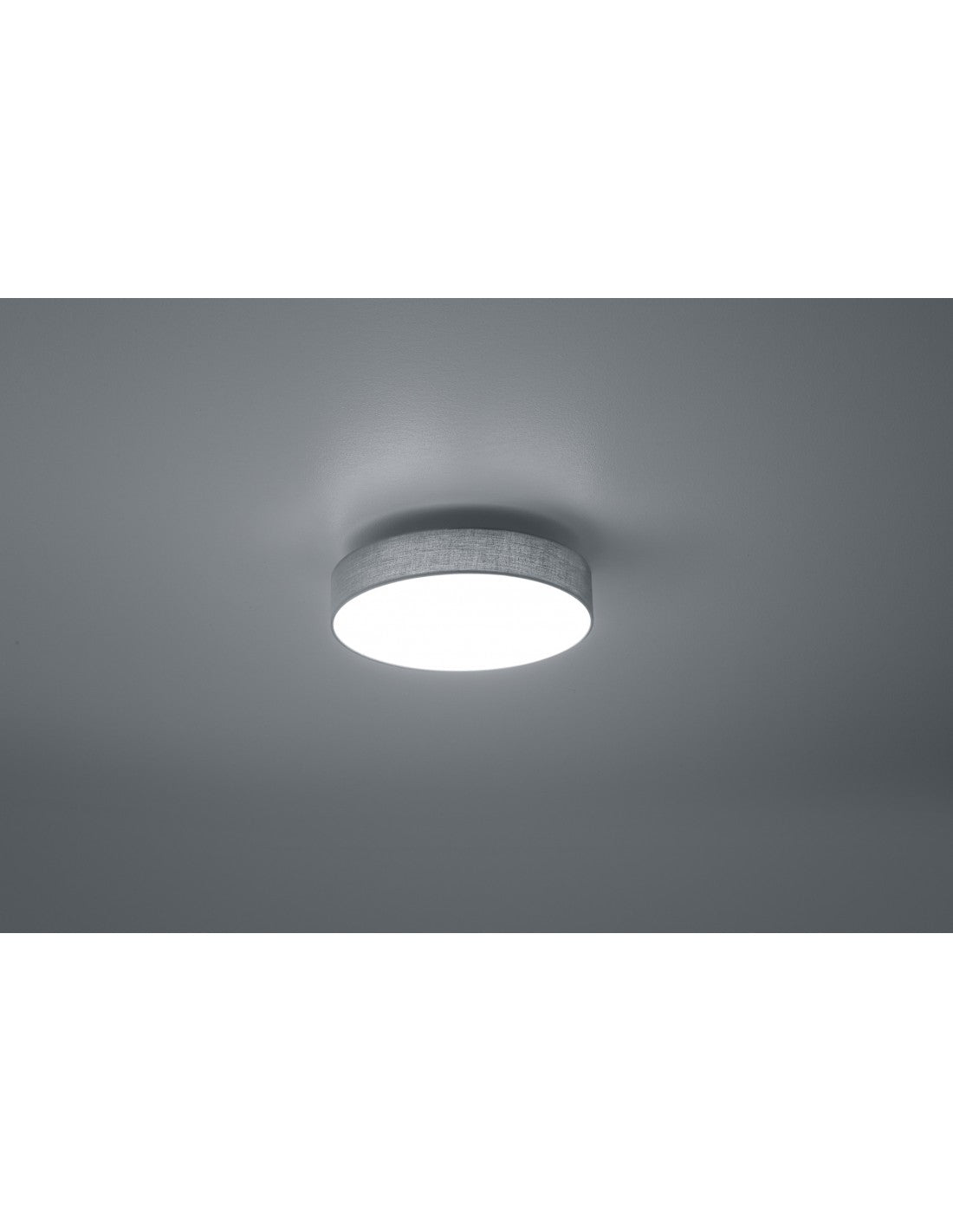 Plafonnier LED Abat-jour Lugano Tissu Gris Ø30 cm Trio Lighting