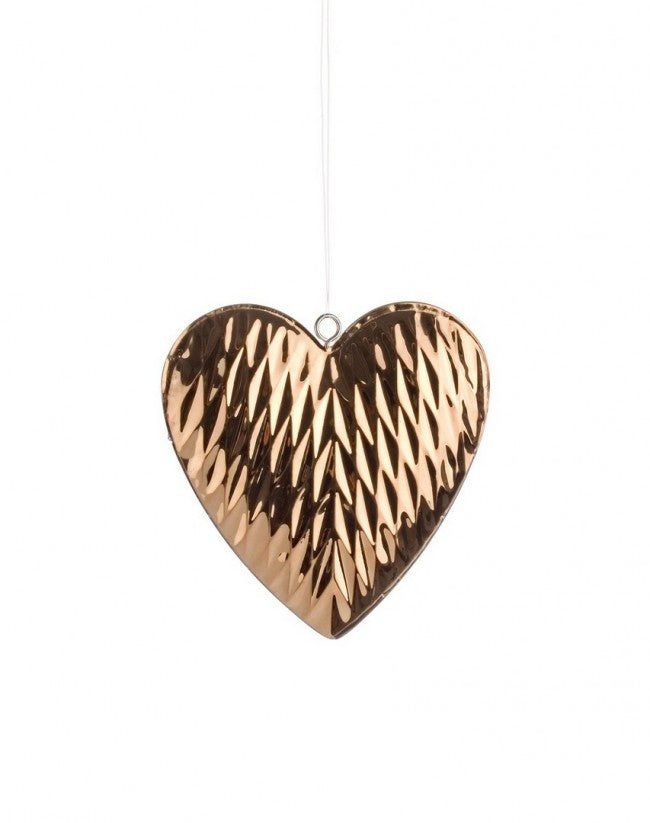 8x Pendentif Coeur en Cuivre Plaqué S