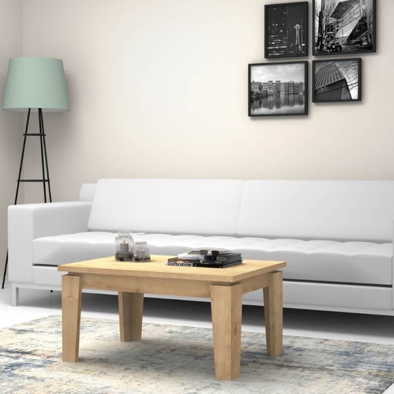 Table basse 90x60x45 H chêne