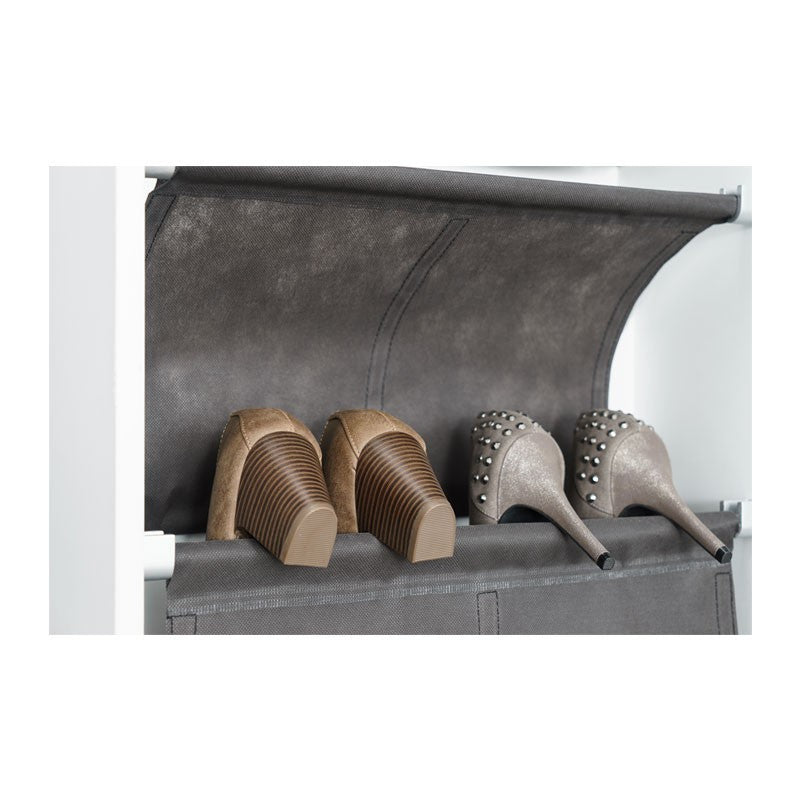 Étagère à chaussures avec 1 porte miroir, structure blanche, 51x22xh.181 cm