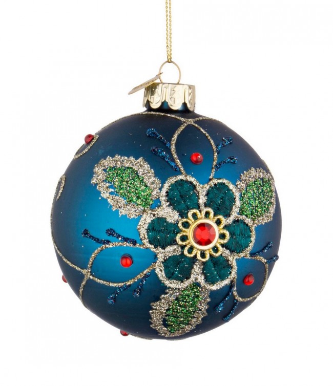 12x Sphère Vt Floret Bleu D80