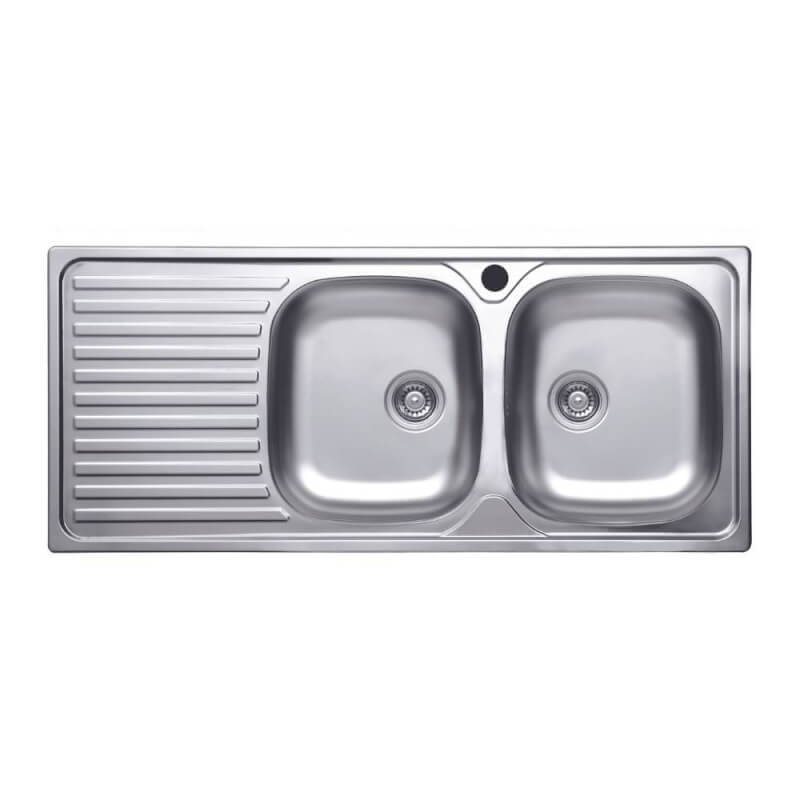 Evier 116x50 SA138 2 bacs et égouttoir gauche