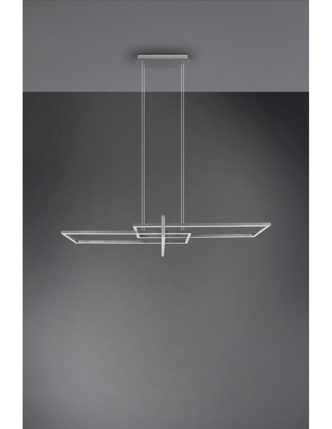 Salinas Suspension 3 LEDs Rectangulaire 34w Nickel L110 cm Dimmable Trio Eclairage