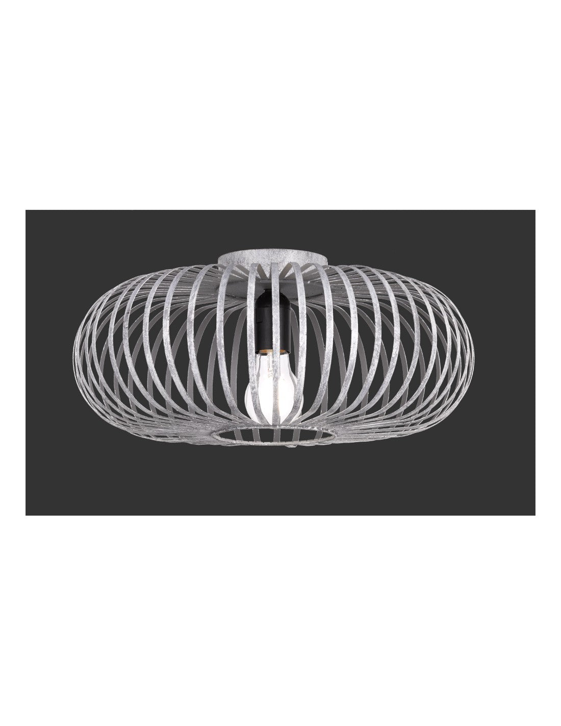Plafonnier Johann 1xE27 Gris Antique Ø40 cm Trio Lighting