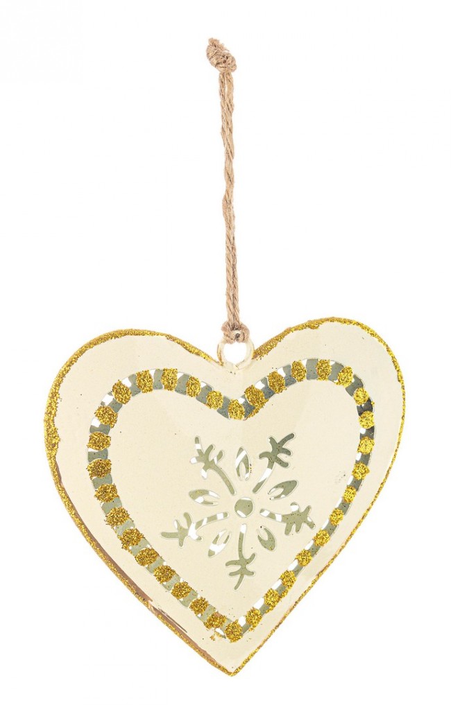 12x pendentif coeur feuilleté doré