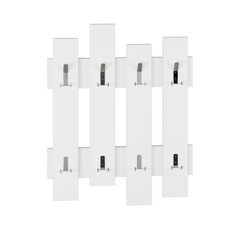 Appendiabiti a muro bianco con 8 ganci Wave 64xh.81 cm