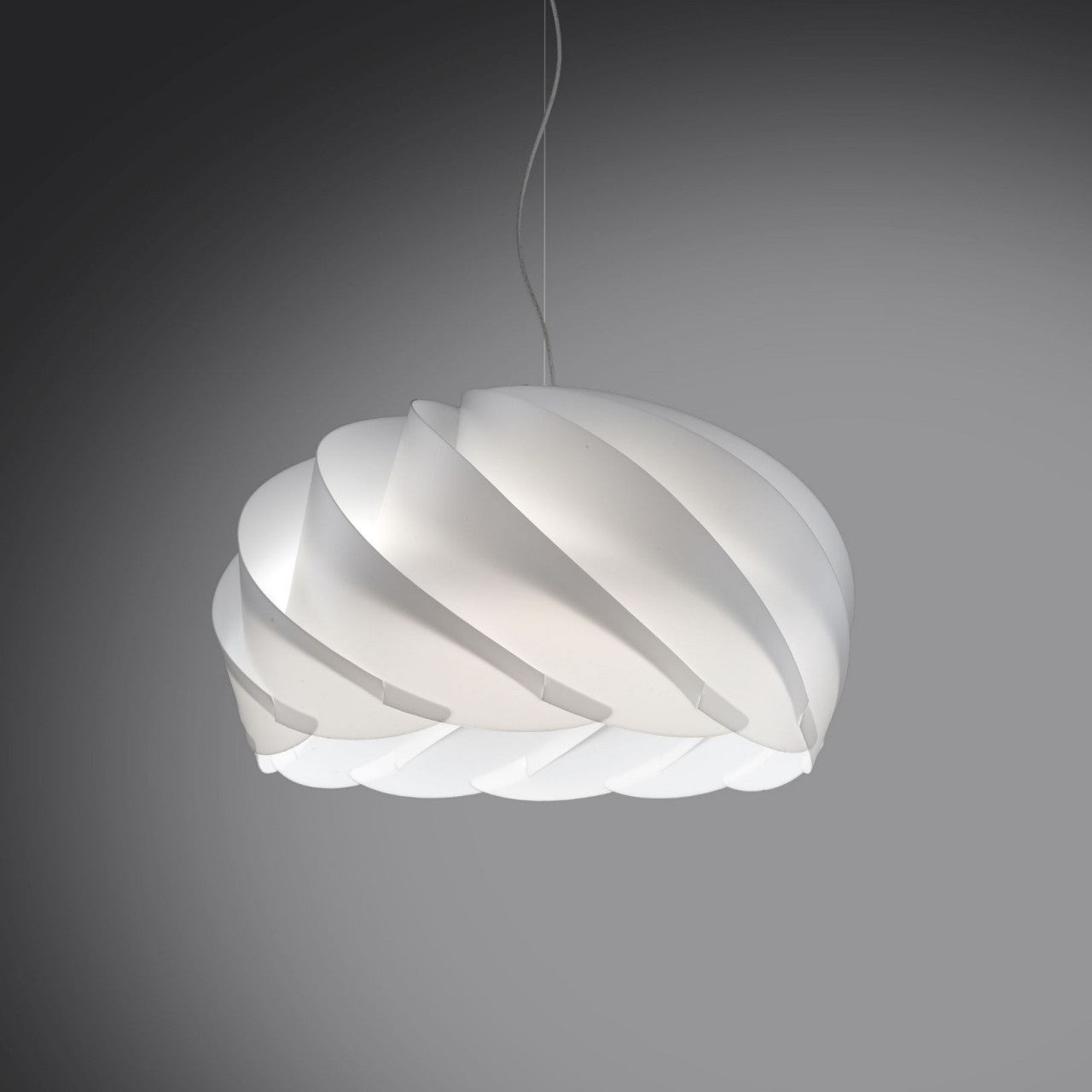 Suspension blanche en métal chromé Cm. 42x26h