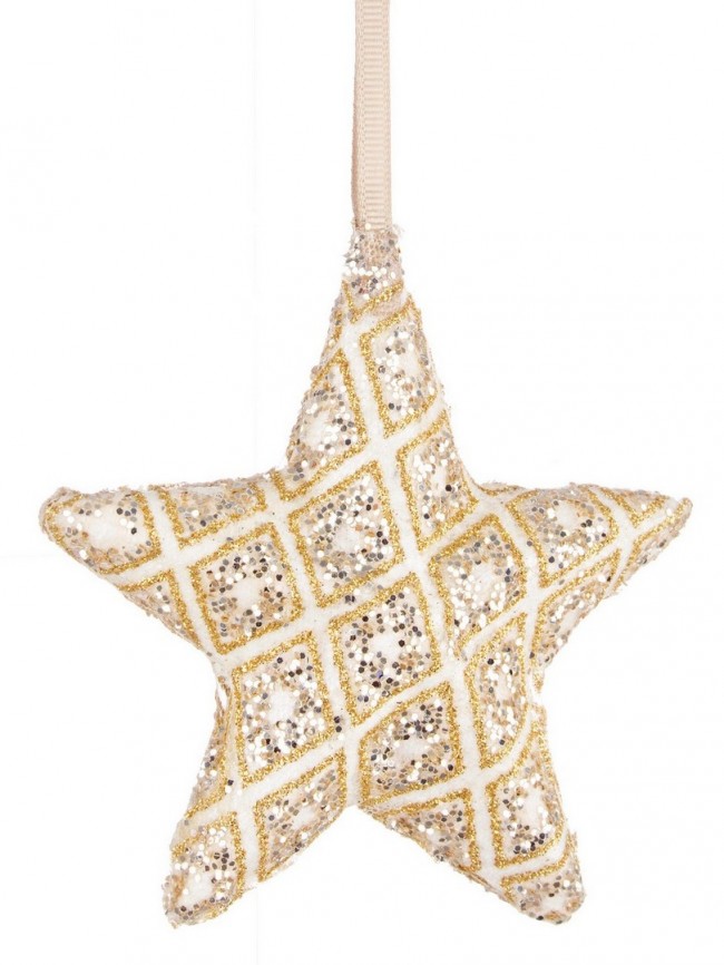 4x pendentif losange étoile dorée