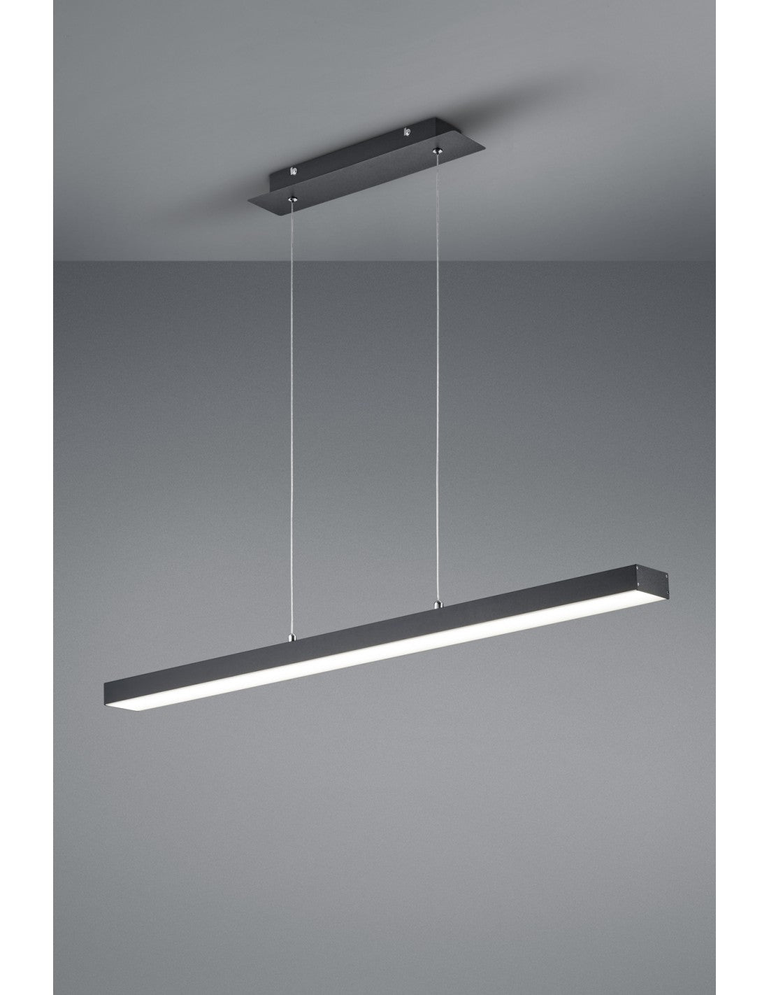 Agano Noir Led 18w Tactile Dimmable Trio Suspension D'éclairage