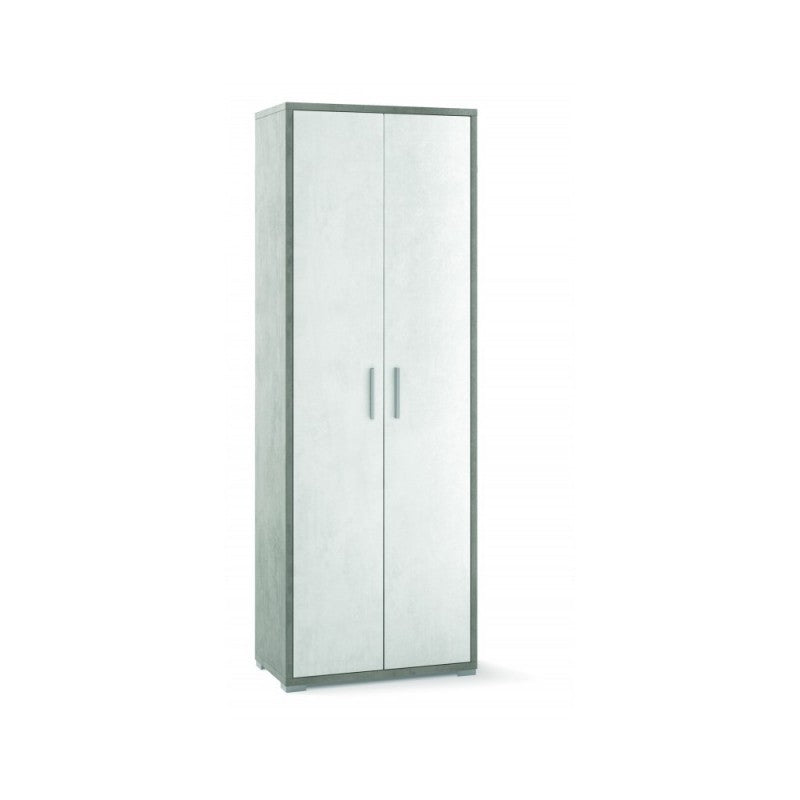 Armoire haute polyvalente à deux portes en ciment blanc 71x41x h199 cm
