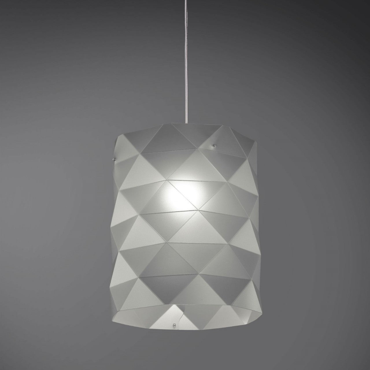 Suspension argentée en métal chromé Cm. 27x32h