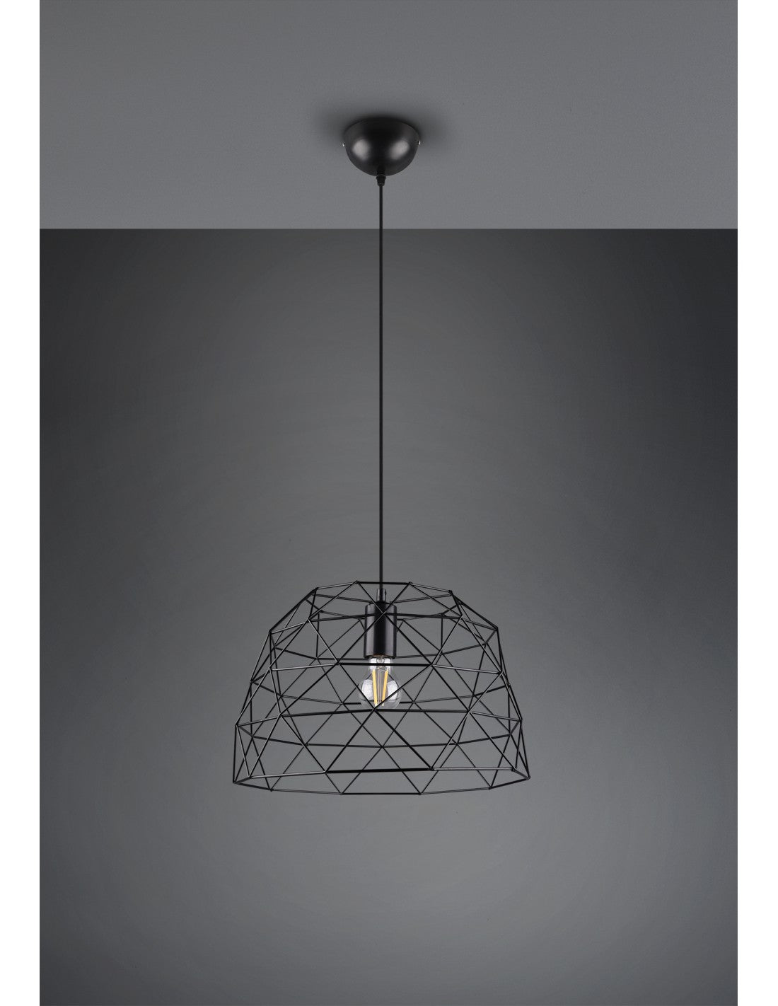 Haval Cage Suspension 1xE27 Noir Mat Ø38 cm Trio Lighting
