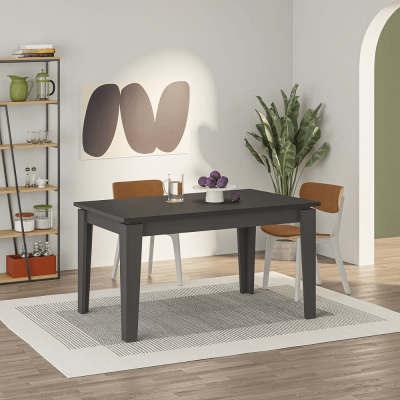 Table extensible Tolmen anthracite 140x80 cm